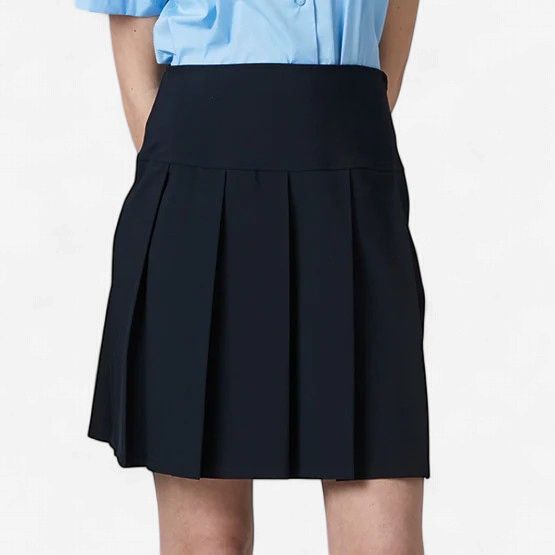 Girls Junior Drop Waist Knife Pleat Skirt | Navy