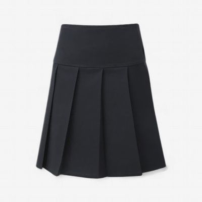 Girls Junior Drop Waist Knife Pleat Skirt | Navy