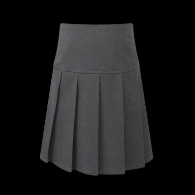 Girls Junior Drop Waist Knife Pleat Skirt | Grey
