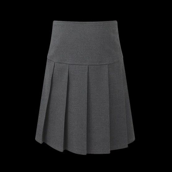 Girls Junior Drop Waist Knife Pleat Skirt | Grey