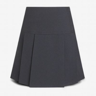 Girls Junior Drop Waist Pleated Skirt | Navy