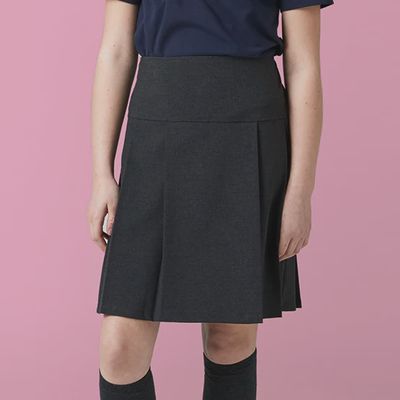 Girls Junior Drop Waist Pleated Skirt | Grey