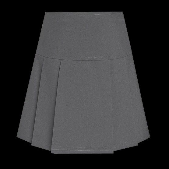 Girls Junior Drop Waist Pleated Skirt | Grey