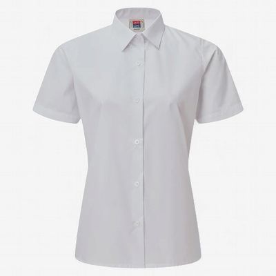 Girls Senior Short Sleeve Blouse with Standard Collar (2pk)