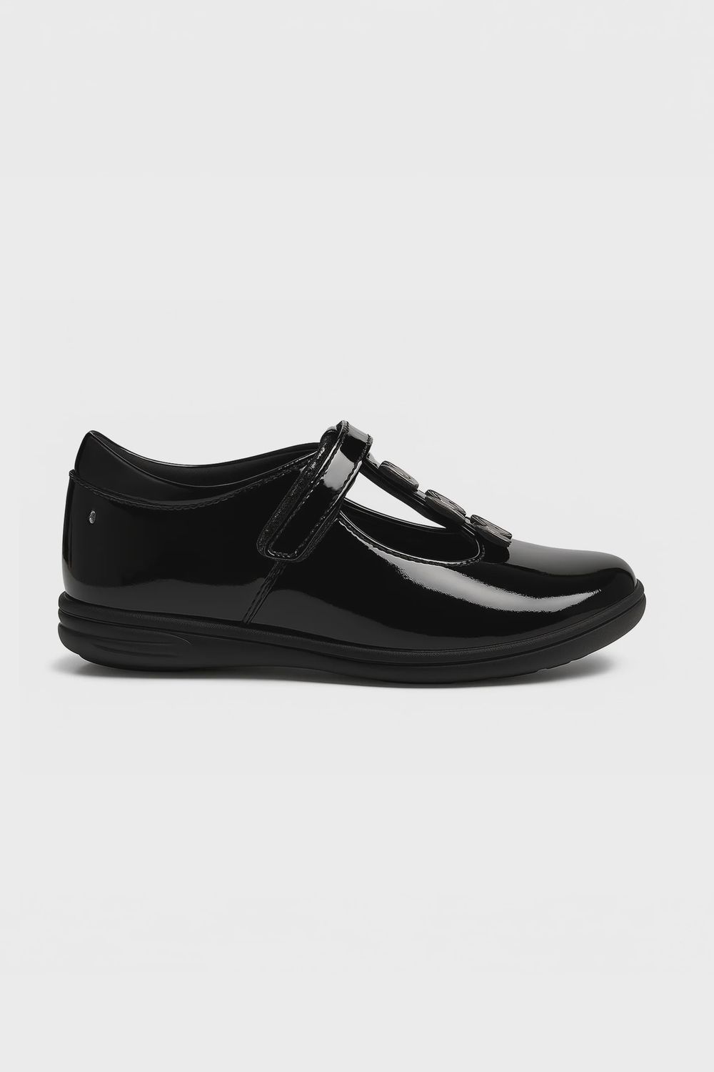 Vanessa Girls Black Patent Butterfly Shoe, Size: Jnr 10