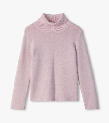 Girls Pink Glitter Turtleneck