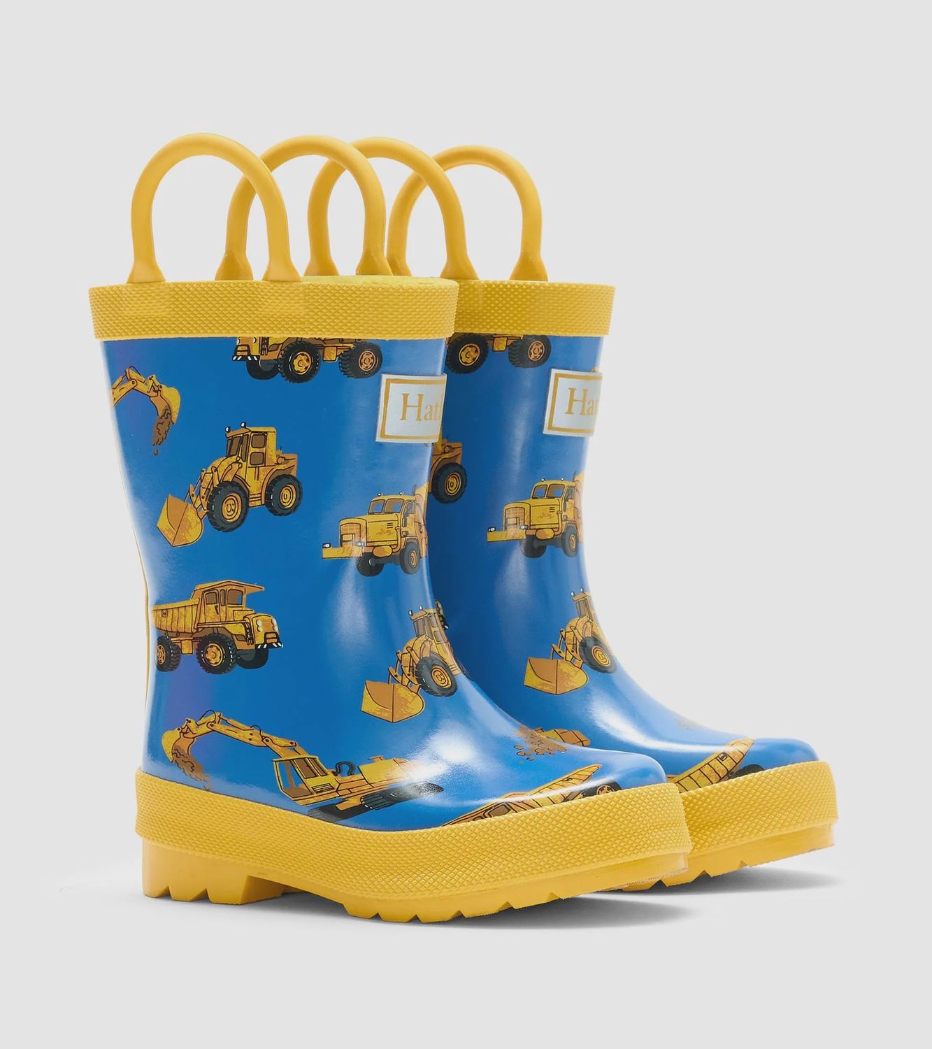 Toddler Boys Construction Trucks Wellies, Size: 4 Toddler, Style: F26CTT1577