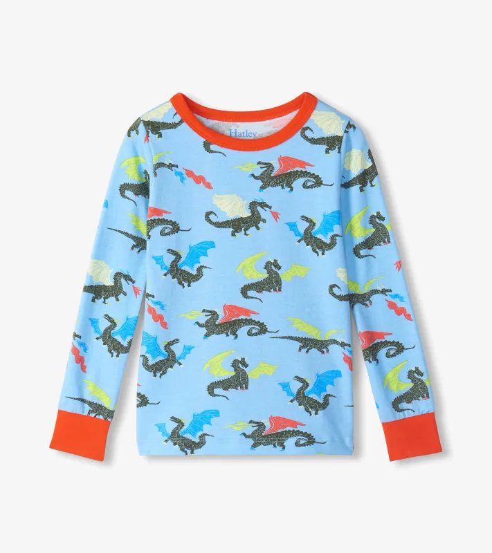 Boys Glow in the Dark Dragons Cotton Pyjama Set