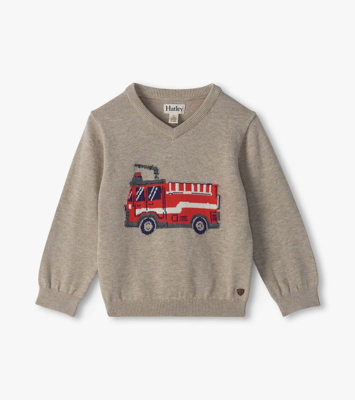 Baby &amp; Toddler Boys Firetruck V-Neck Sweater
