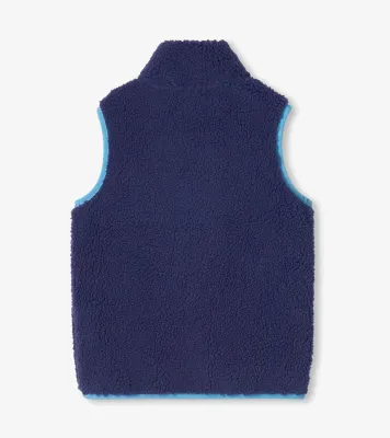 Boys Patriot Blue Faux Sherpa Vest
