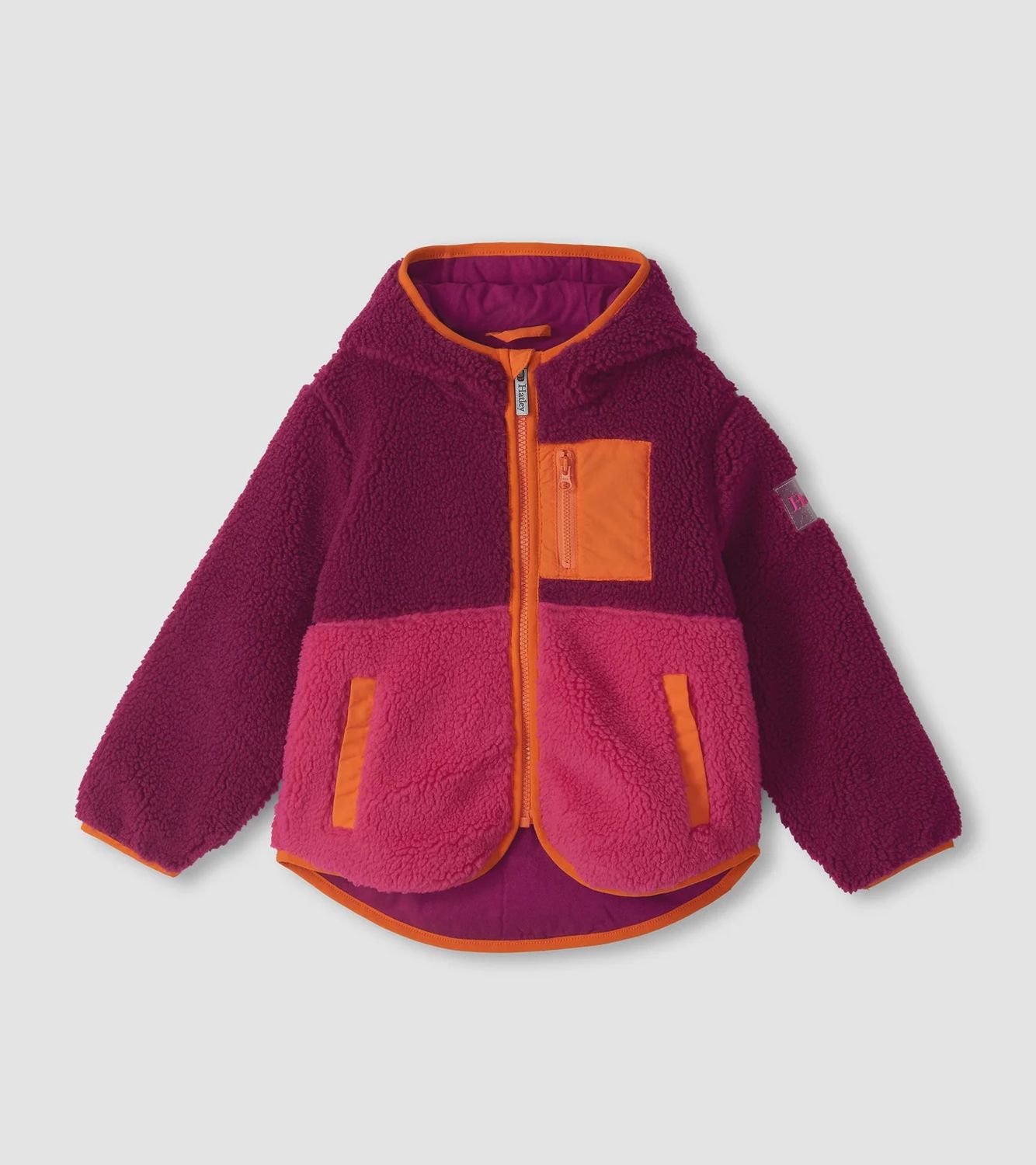 Girls Raspberry Faux Sherpa Hooded Jacket, Size: 4Y, Style: F26RRK1985