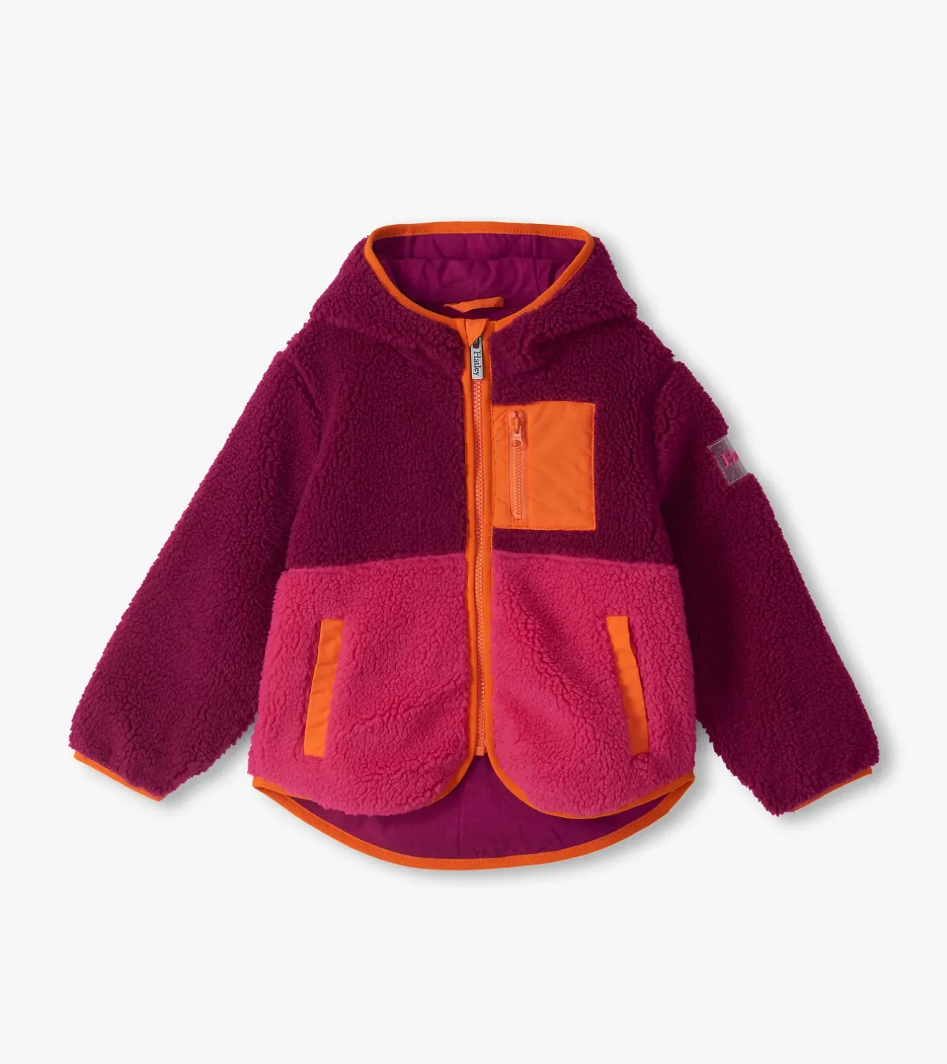 Girls Raspberry Faux Sherpa Hooded Jacket, Size: 4Y, Style: F26RRK1985
