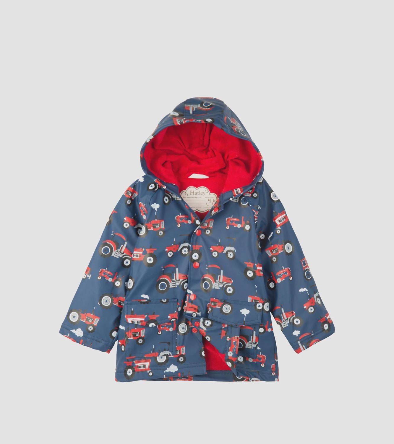 Red Farm Tractors Raincoat, Size: 2Y, Style: RC6TRAC003
