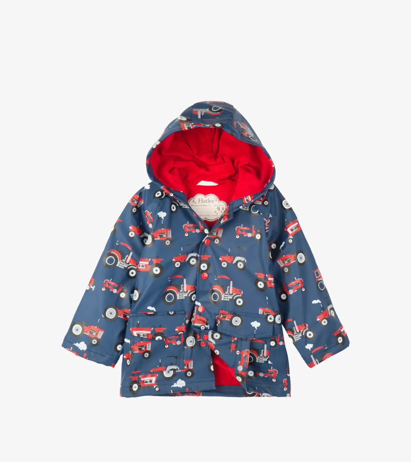 Red Farm Tractors Raincoat, Size: 2Y, Style: RC6TRAC003