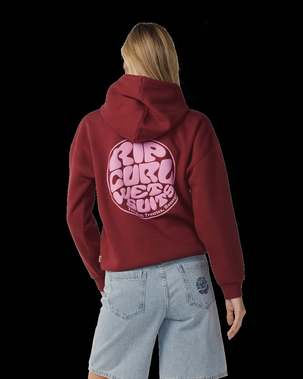 Icons Of Surf Heritage Hood Fleece - Dark Plum, Size: 2XS, Style: 06NWFL