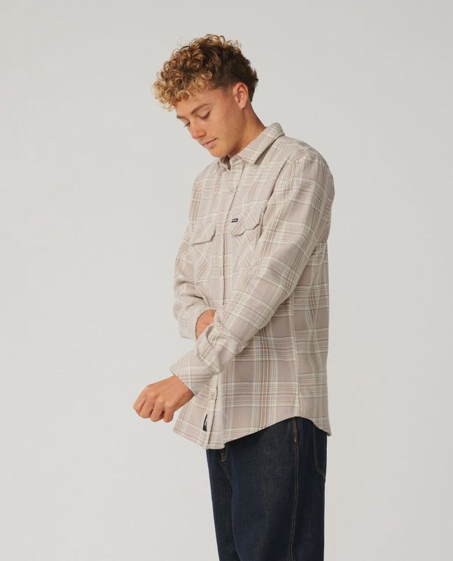 Premium Surf Griffin Flannel Shirt - Stone