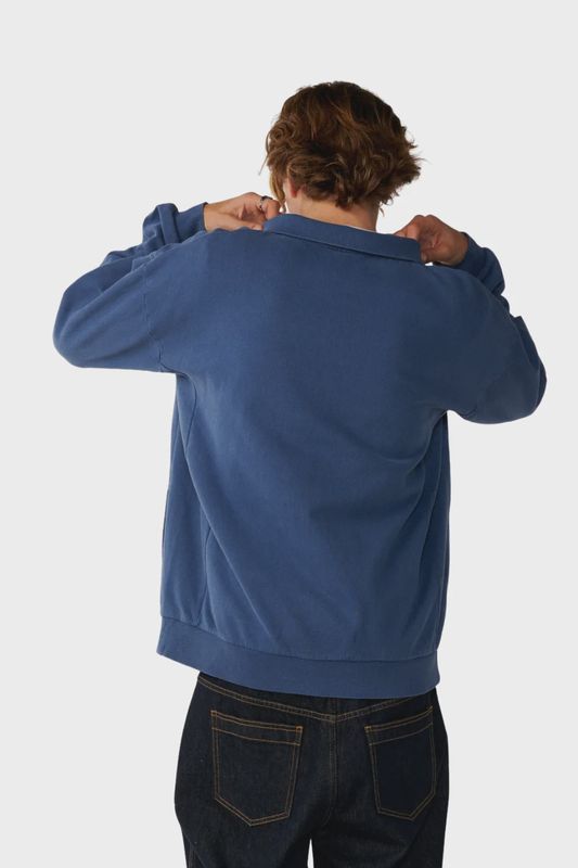 Premium Surf Qtr Zip Crew Fleece - Light Navy