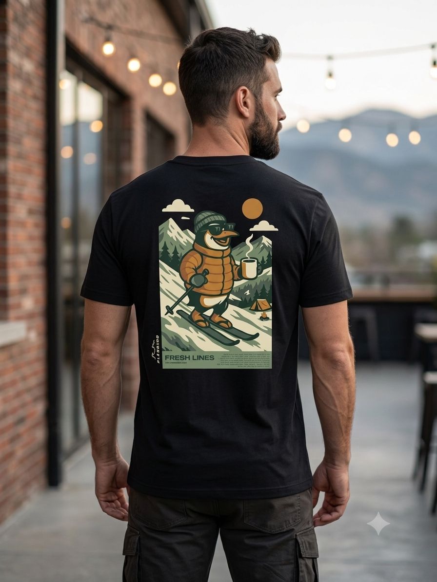 Pete the Penguin Tee AW26 - Black, Size: XS