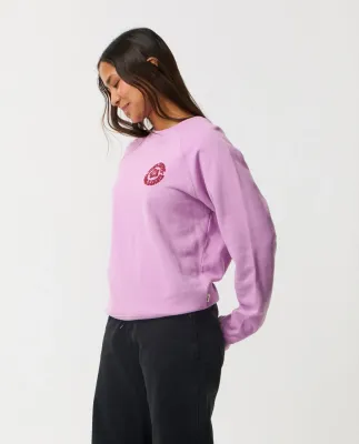 Surf Puff Raglan Relaxed Sweatshirt - Bright Lilac