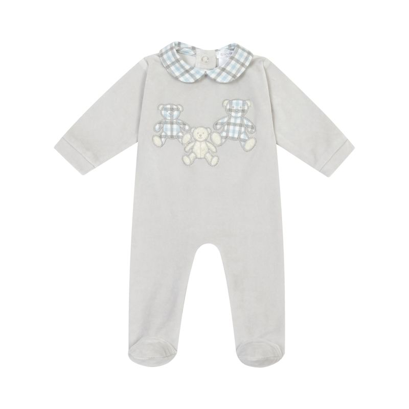 Grey/Sky Blue Teddies Romper Gift Box DBI26117