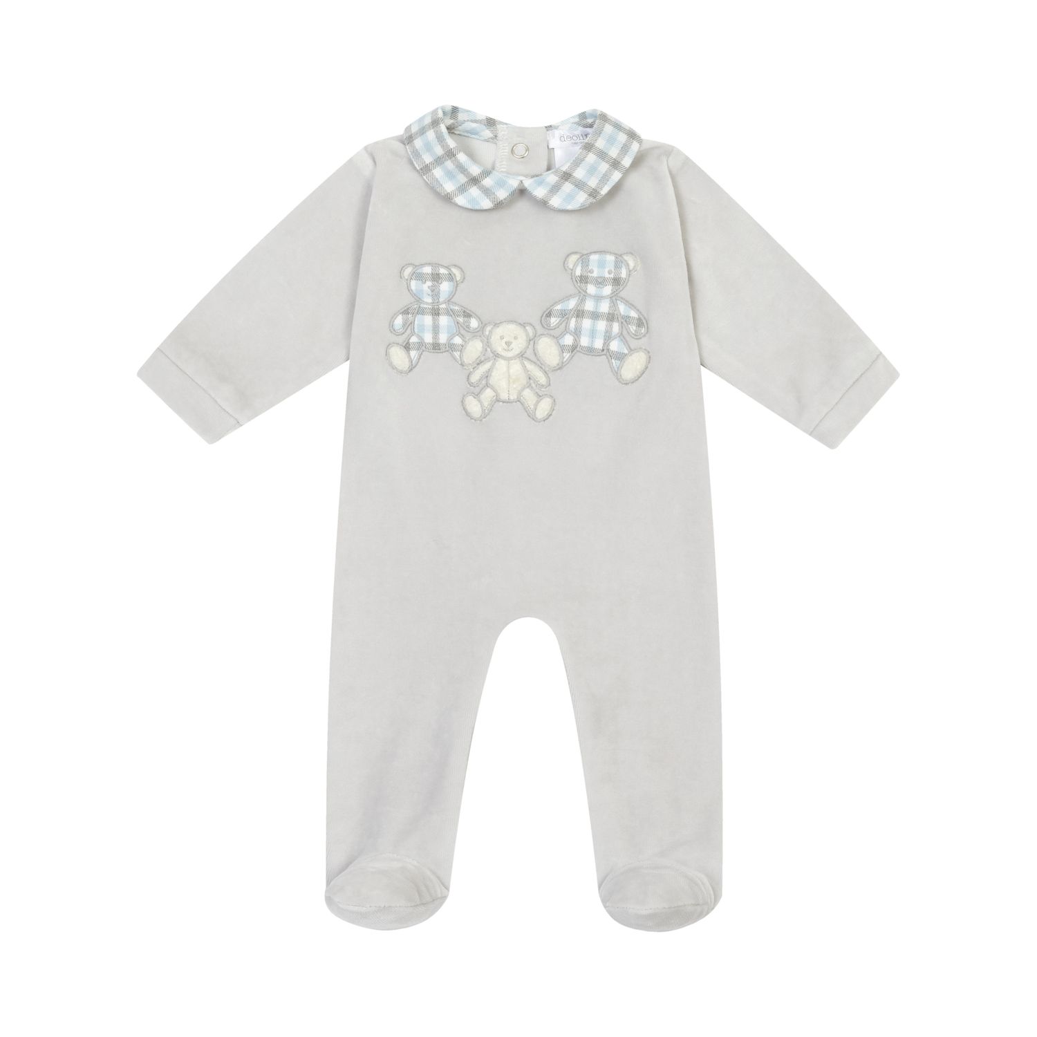 Grey/Sky Blue Teddies Romper Gift Box DBI26117, Size: 3M