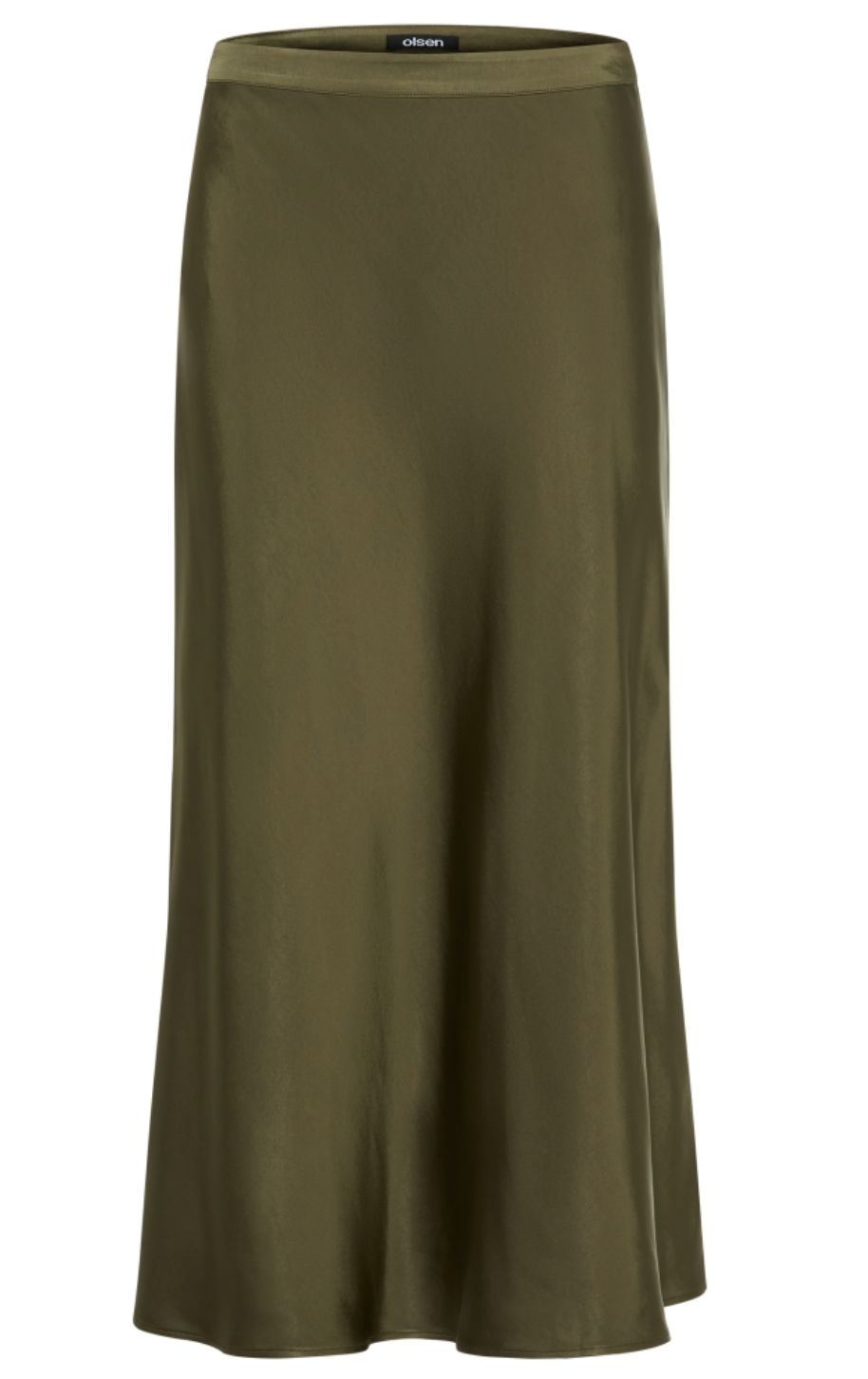 Modern Balance Satin Long Skirt | Olive Green, Size: 10, Style: 16001519
