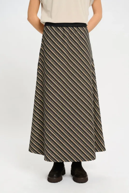 Kelly Skirt in Choco Stripe