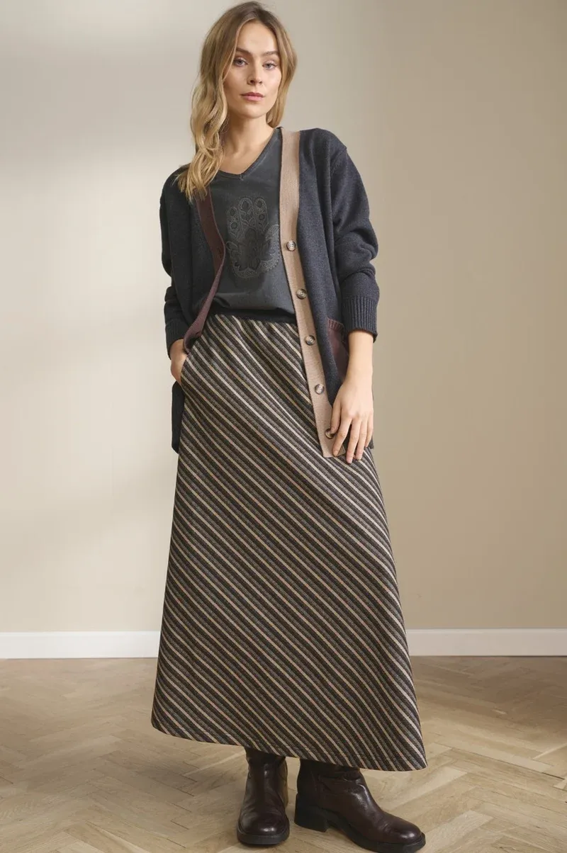 Kelly Skirt in Choco Stripe, Size: XS, Style: 2608800