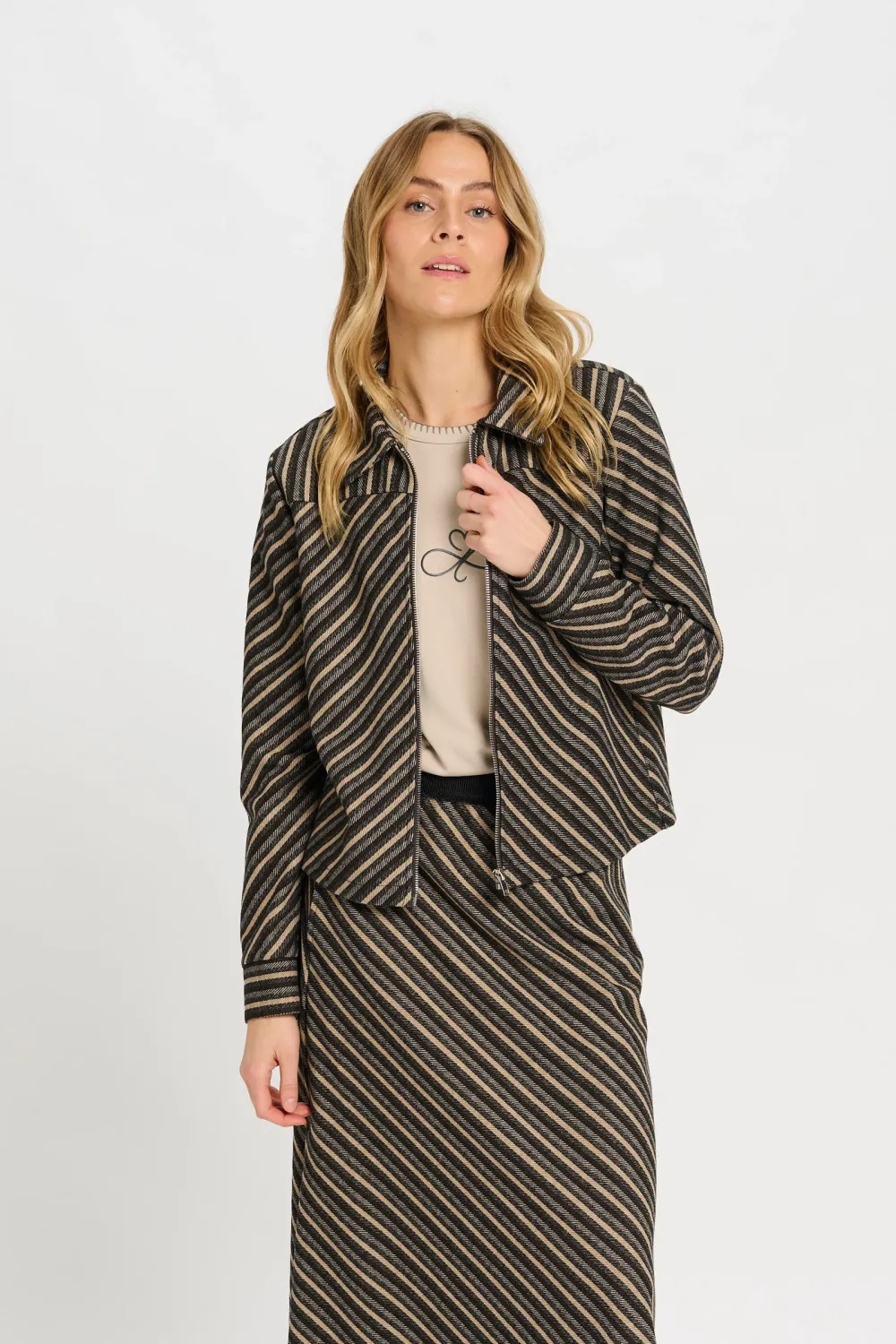Kelly Jacket in Choco Stripe, Size: S, Style: 2608905