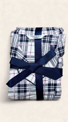 Navy Check Cotton Wincey Pyjamas IN48987