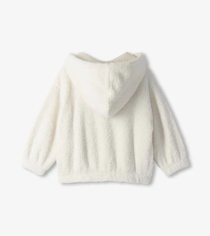 Girls Fuzzy Crochet Pullover
