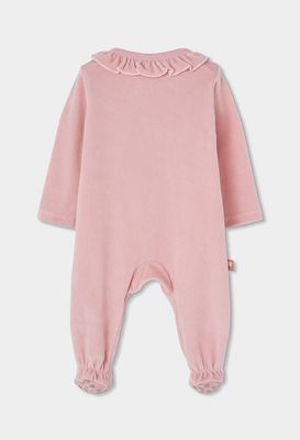 Baby Pink Sleepsuit with Owl Embroidery | 114051