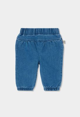 Baby Girl Blue Denim Trousers with Ice Cream Embroidery | 164089
