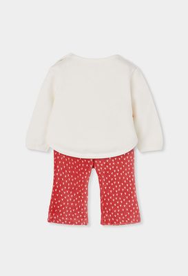 Baby Girl White Forest Print Knitted Set | 134020