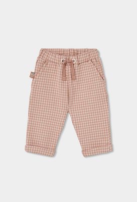 Beige Check Knit Baby Trousers | 214108