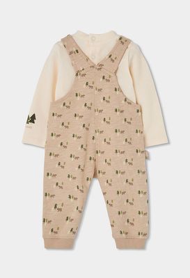 Baby Boy Beige Bear Print Knitted Set | 224019