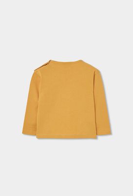 Girls Yellow Knitted Top with Smiley Sequins | 304007