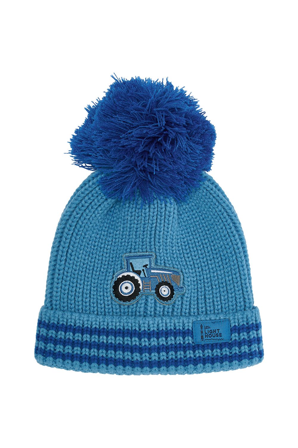Bobbie Bobble Hat - Blue Tractor, Size: 2-4Y