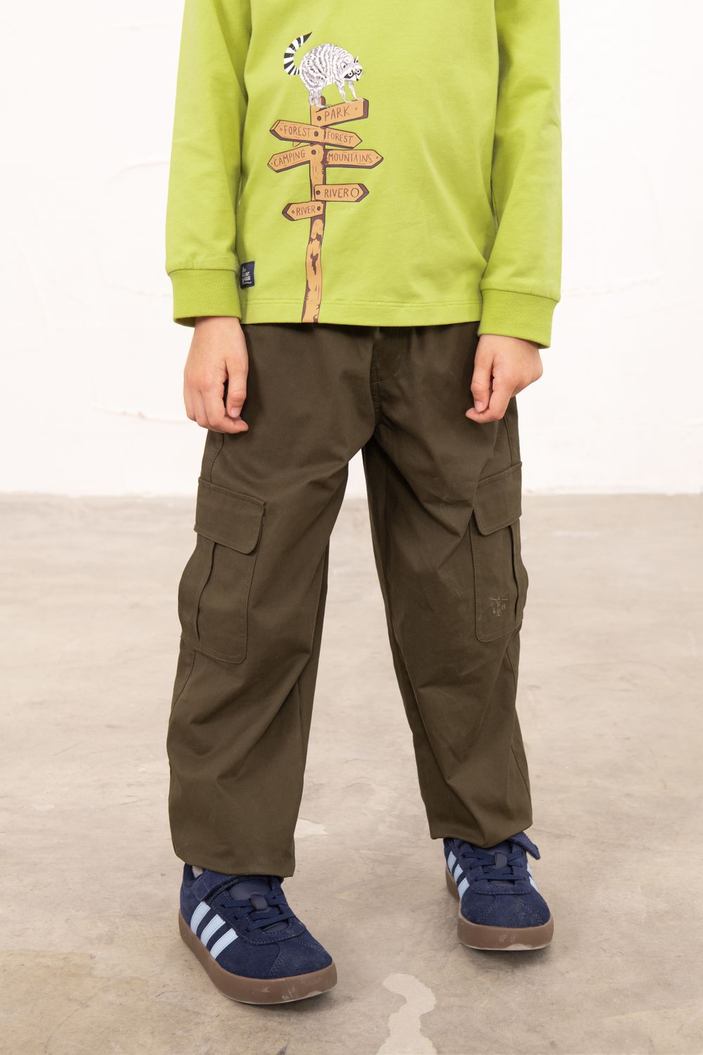 Brody Cargo Trousers - Khaki, Size: 1-2Y