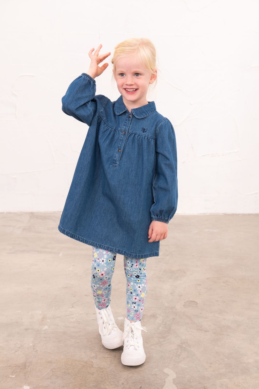 Erica Dress - Washed Denim, Size: 1-2Y