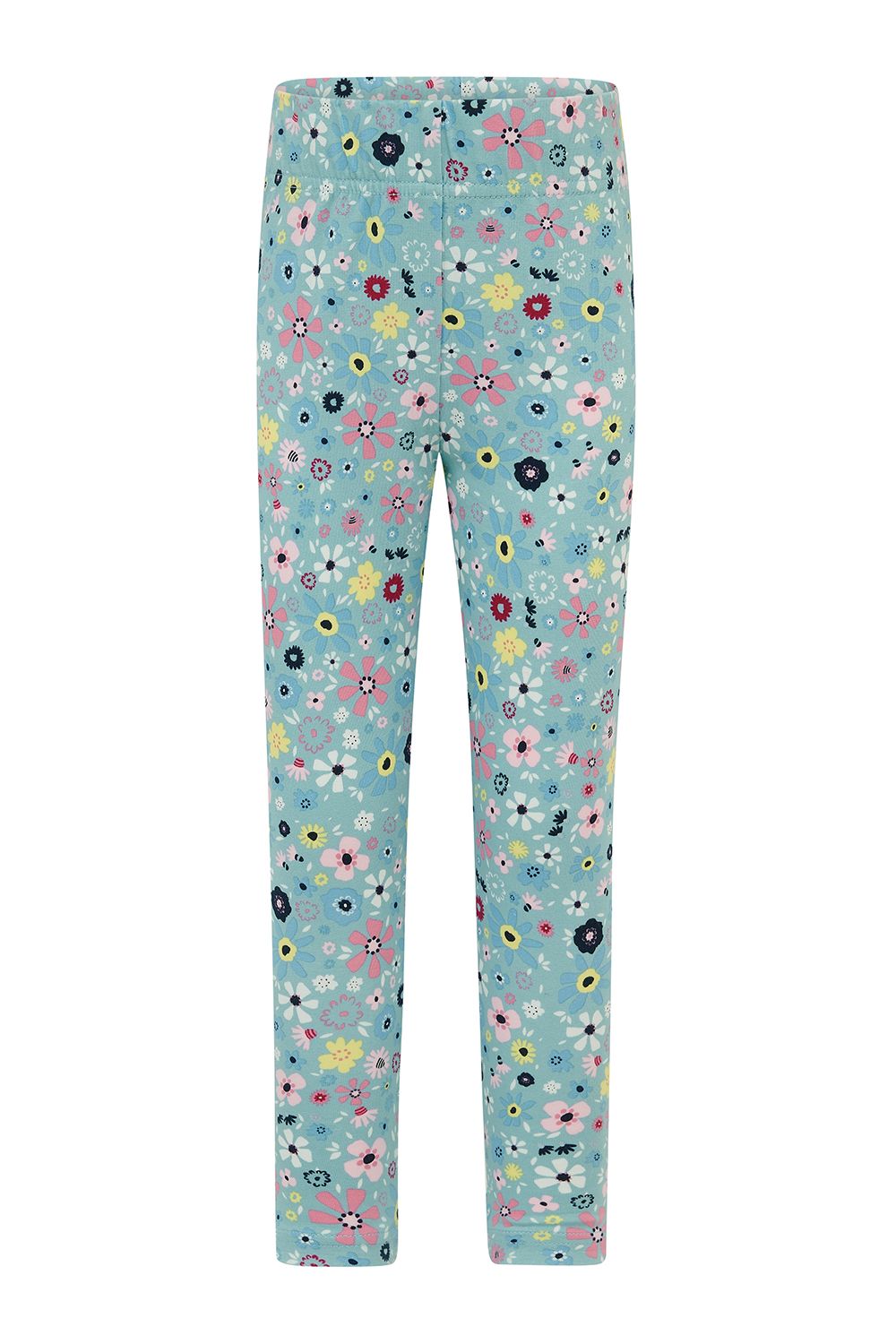 Mollie Leggings - Pastel Teal Floral, Size: 1-2Y