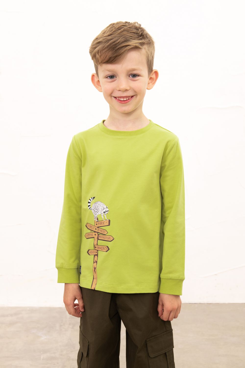 Oliver Long Sleeve Top - Racoon, Size: 1-2Y