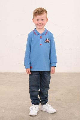 Pier Long Sleeve Polo Top - Red Tractor