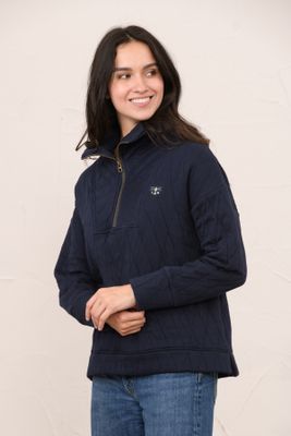 Cameron Quilted Quarter Zip - Navy