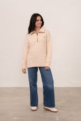 Cameron Quilted Quarter Zip - Irish Cream