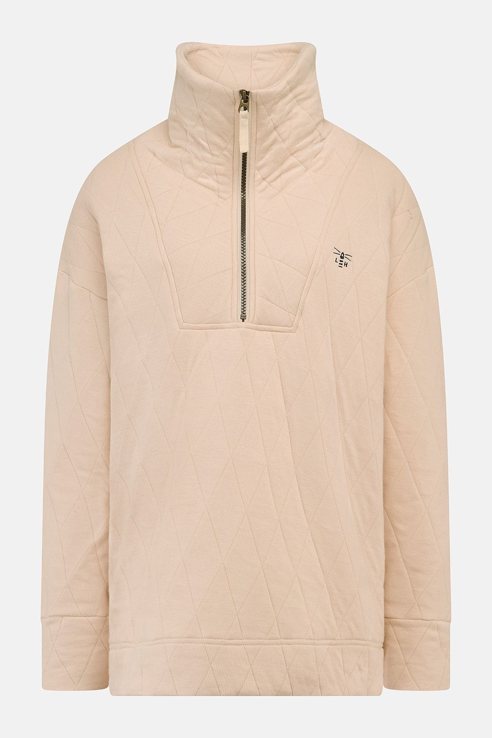 Cameron Quilted Quarter Zip - Irish Cream, Size: 8