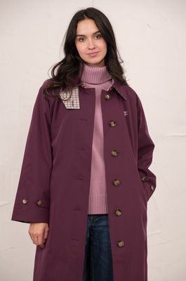 Harper Waterproof Trench Coat - Damson