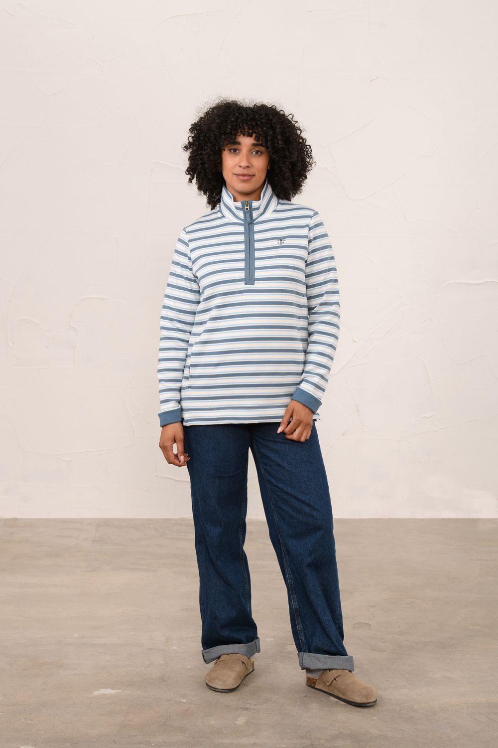 Shore Sweatshirt - Bluestone Pale Blue Stripe, Size: 8