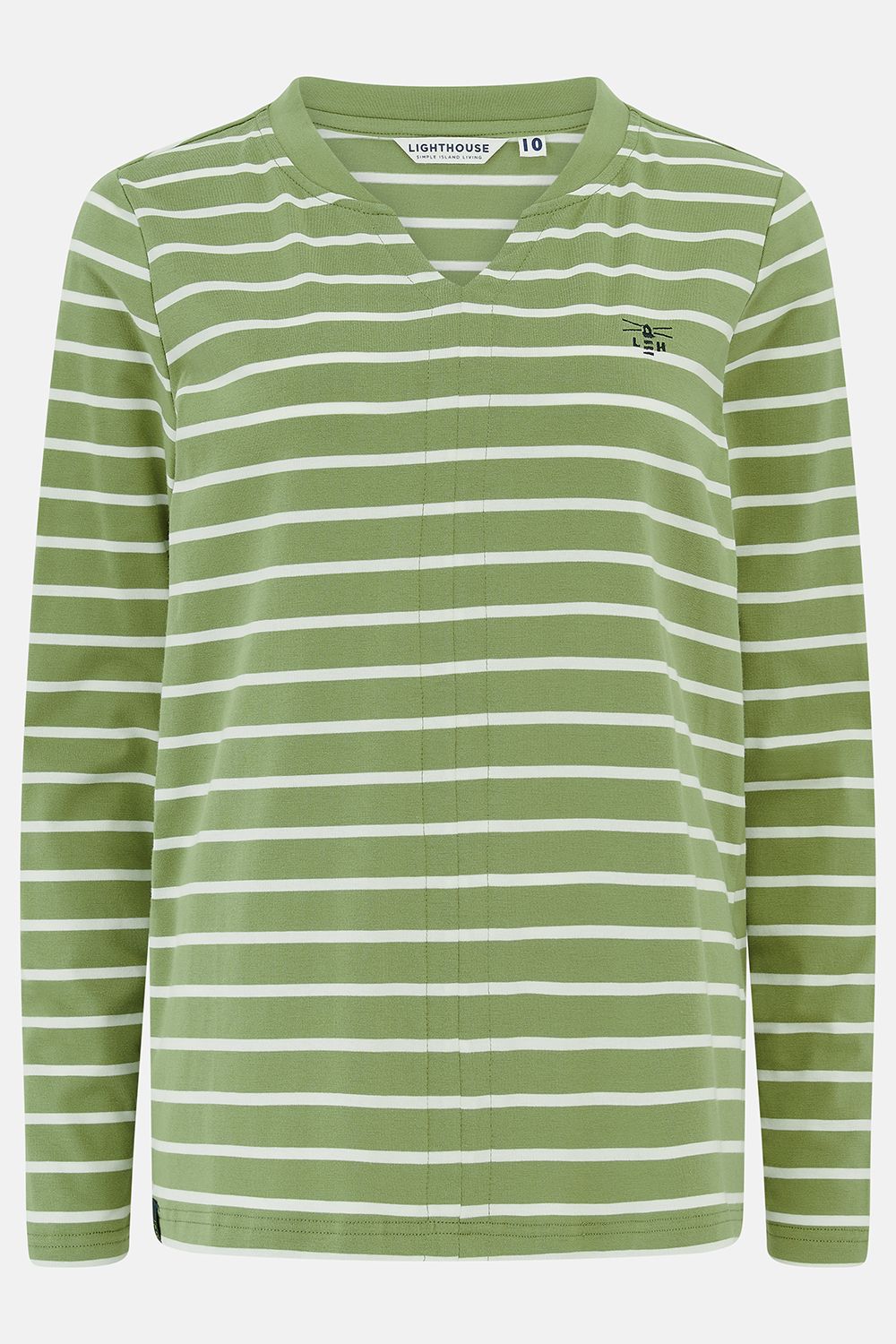 Sorcha Top - Moss Stripe, Size: 8