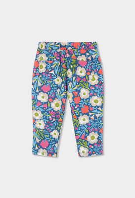 Girls Green Floral Printed Velour Trousers | 314031